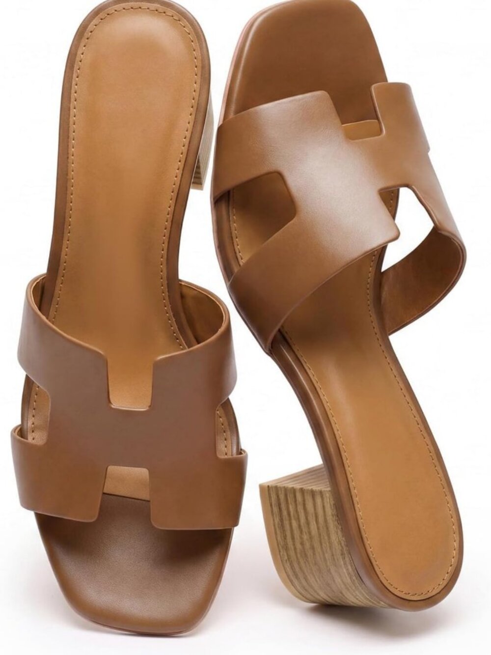Stylish Cutout Strap Heeled Sandals for Women - Chunky Block Heel, Open Toe